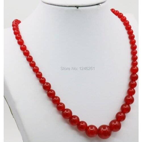 6-14mm Red Stone Lucky Stone Beads Tower Necklace Chain Beads Fashion Jewelry Making Design Party Wedding Gifts Wholesale 15inch