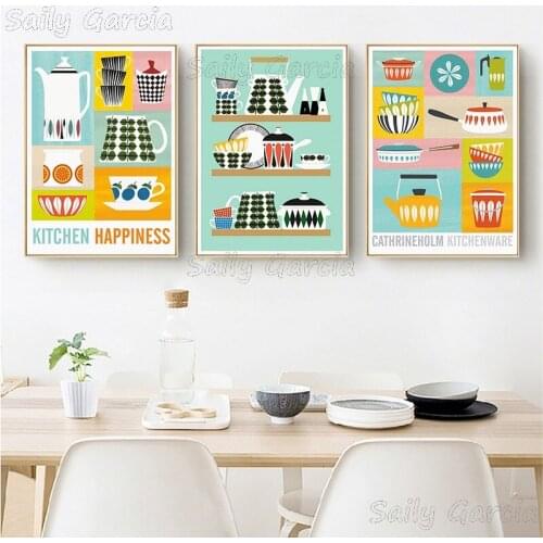 Abstract Kitchenware Art Canvas Painting Prints Tableware Wall Poster Pictures For Dining Hall Kitchen Home Decoration No Frame
