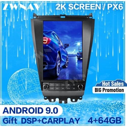Tesla screen Android 9 Car Multimedia Player For honda Accord 7 2003-2007 GPS Navigation Auto video audio radio stereo head unit