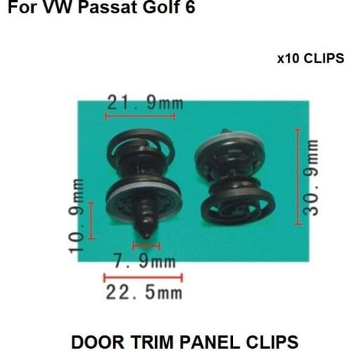 Car Styling x10pcs Interior Trim Door Panel Fasten Clips Cover for VW Passat Golf 6 Sagitar Nylon new