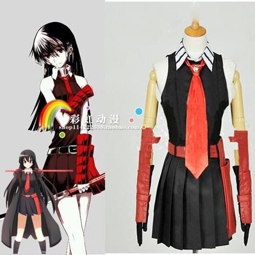 Akame ga KILL Akame Black Uniform Dress Outfit Anime Cosplay Costumes