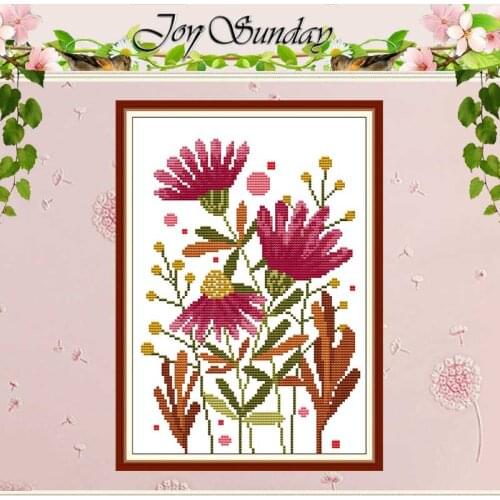 Color Flower Pattern Counted Cross Stitch Handmade Cross Stitch 11CT 14CT printed Cross Stitch Kits Embroidery for Needlework