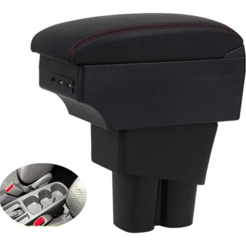 For Honda city armrest box central Store content Storage box armrest box with cup holder USB interface