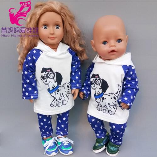 18 Inch Doll Clothes Cartoon Hoody Sweater for 43cm Baby Doll Outwear Children Girll Birthday Gift