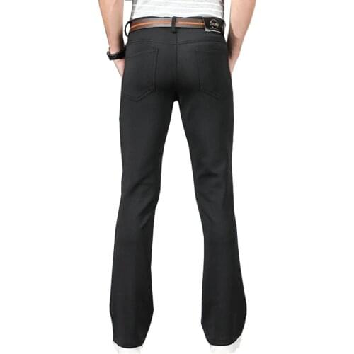 Jeans Men 2021 Mens Big Flared Jeans Boot Cut Leg Flared Loose Fit Male Designer Classic Denim Jeans Stretch Slim Black jeans