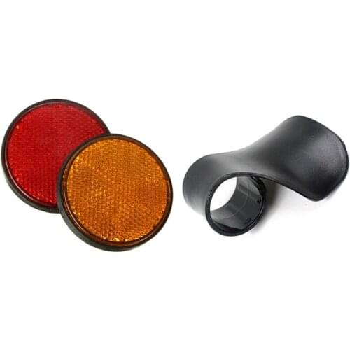 E-Bike Handle Throttle Valve Support Wrist Cruise Control Cramp Rest with 2Pcs 2 Inch Round Red and Orange Reflectors