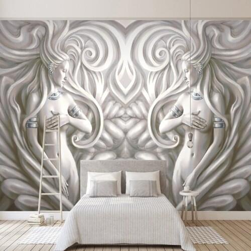 Photo Wallpaper 3D Relief Beauty Sculpture European Style Mural Wall Papers Living Room TV Sofa Bedroom Backdrop Wall Home Decor