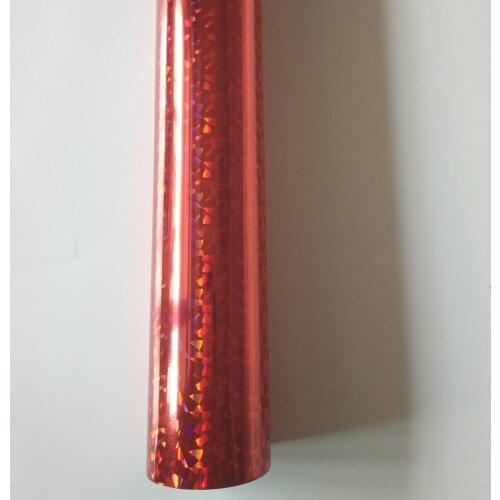 Holographic foil stamping foil red color broken design hot press on paper or plastic heat stamping film