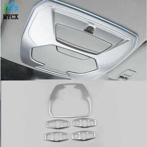 FOR FORD ESCAPE KUGA 2017 2018 5PCS CHROME MAP READING LIGHT ROOF LAMP SWITCH TRIM COVER PANEL FRAME GARNISH BEZEL