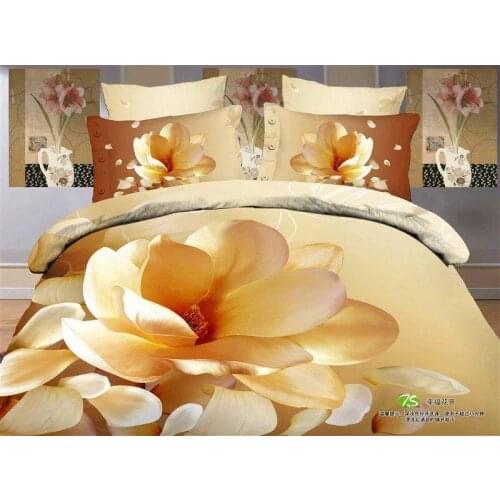 100%Cotton 3D Bedding Set Floral Queen King size Bed sheet Duvet cover Fitted sheet Bedlinen parrure de lit ropa de cama