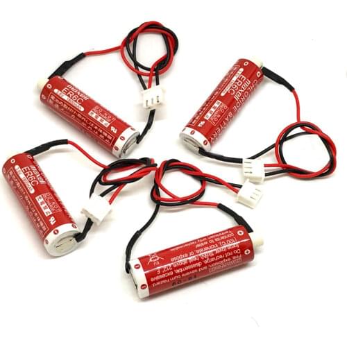 4pcs/lot Original New Version Maxell AA 14500 ER6C 3.6V 1800mah Lithium Thionyl Chloride Battery PLC Batteries With White Plug