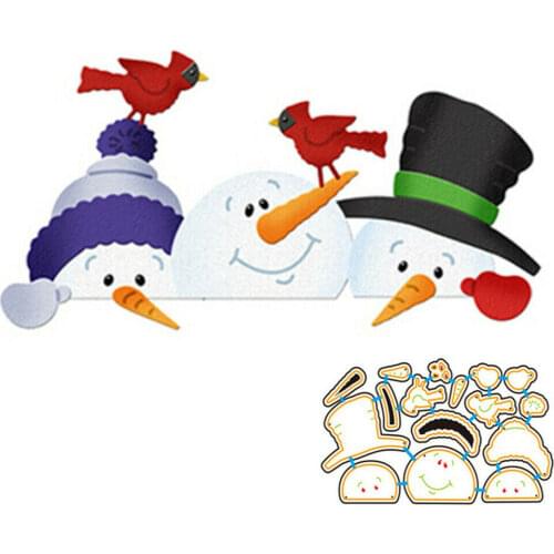 L-Sunday Crafts Die Cuts Snowman and Bird Metal Cutting Dies Scrapbook Embossing Album Card Making Crafts