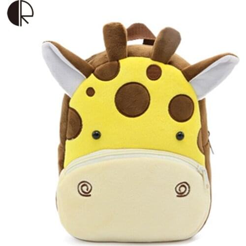 Animal Zoo Plush Backpack for Kindergarten Girls and Boys Cartoon Backpack Children Animal Plush Toys Bag Infantes Mochila
