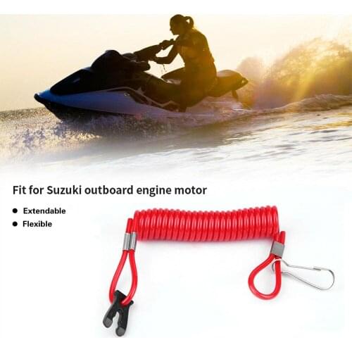 Boat Outboard Engine Ignition Emergency Kill Stop Switch Key Safety Lanyard Rope Clip Hook for Suzuki Motorcycle Accessories