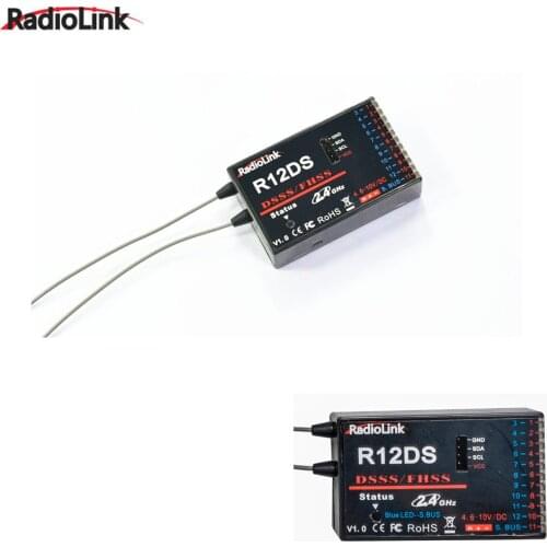 RadioLink R12DS 12CH 12 Channel Receiver 2.4Ghz For AT10 Transmitter Aircraft Aerial Photography Device