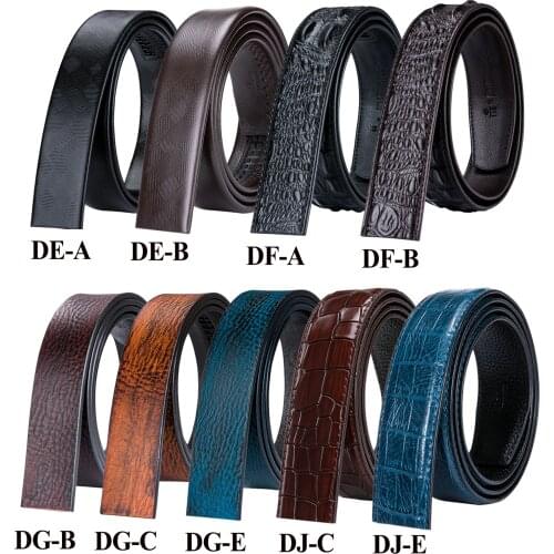 3.5cm Casual Style Cowskin Genuine Leather Crocodile Belts for Men Automatic Belt without Buckle Mens Red Blue Replacement belt
