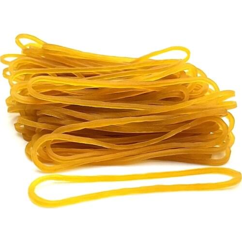 60MM yellow color Rubber Bands Office Supplies Ring Band Loop Sturdy Stretchable Elastic Holder Band Bundling money 300pcs/bag
