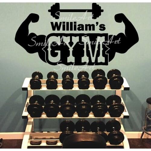 Diy Custom Name Gym Home Decoration Accessories Decor Living Room Bedroom Removable Wall Art Sticker Murals