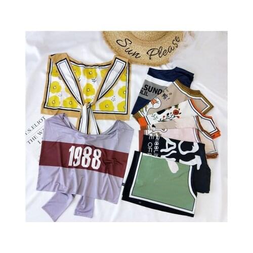 2020 Artistic Cartoon Character Ice Silk Shawl Womens Korean-Style Sun-Protection Scarf Shoulder-Tie Decoration