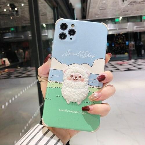 Embroidery Cute Small Cotton Cell Phone Protective Case for IPhone 11 12 Pro Max Mini 8 Plus XR X XS MAX Shockproof Cover Fundas
