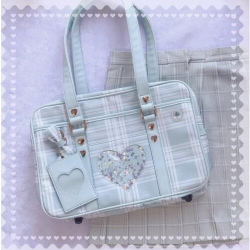Japanese JK uniform bag cute bowknot love sweet lolita handbag kawaii girl loli cosplay gothic lolita shoulder bag student