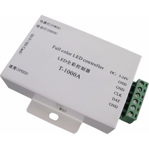 T-1000A,SD card LED pixel controller;off-line;SPI signal output;with one output port output;1024pixels controlled