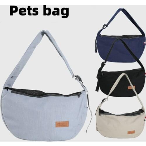 Pet Straddle Bag Breathable Mesh Portable Cat Dog Shoulder Bag Adjustable Zipper