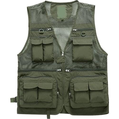 Mans Casual Outdoor Quick-drying Vest Tops Chaqueta Hombre Man Multi-pocket Breathable Mesh Comfortable Vest New
