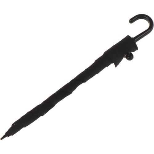 1:12 Doll House DIY Hut Dollhouse Mini Furniture Accessories Black Umbrella Wooden House Model House Umbrella Miniature