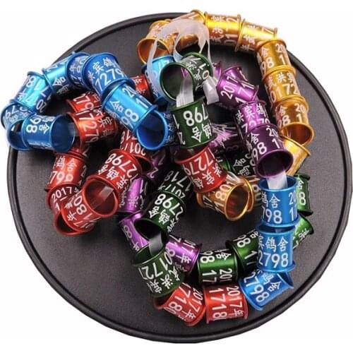 150 Pcs 8mm Diameter Pigeon Pet Bird Digital Aluminum Foot Ring Customized Name phone number
