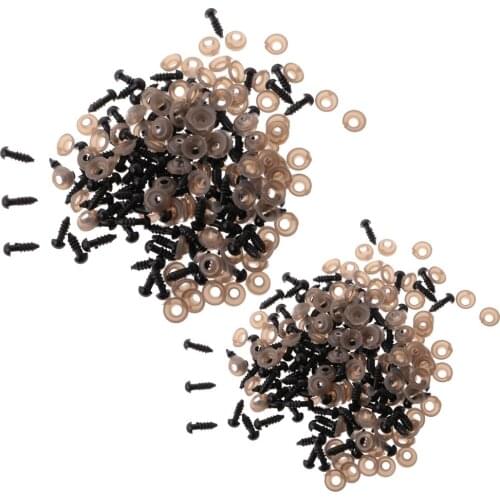 200 Pieces 6mm 8mm Plastic Safety Eyes with BACKS for Teddy Bear Stuffed Toys Doll Craft Black