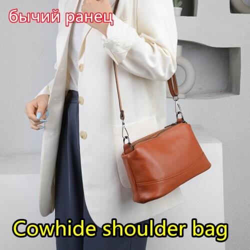 2021 New Genuine Leather Handbag Designers Women Messenger Bags Females Bucket Bag Leather Crossbody Shoulder Bag Handbag Bolsa