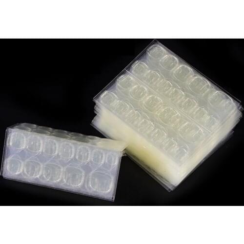 240 Pieces Waterproof Double Sided Fake Nails Tapes DIY Breathable Nail Art Glue