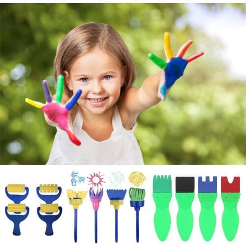 26pcs Children Drawing Toys Kindergarten Early Education Manual DIY Sponge Painting Brush Art Teaching Materials For Kids