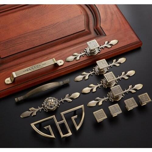 Antique Bronze Kitchen Cabinet Drawer Knobs And Handles Dresser Cupboard Wardrobe Furniture Pulls Handle YH2279