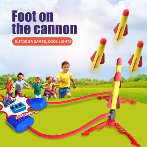 Safety Air Power Pressed Pneumatic Gun Rocket Launcher Interactive Outdoor Pedal Games Sport Toys For Children Kids Gift