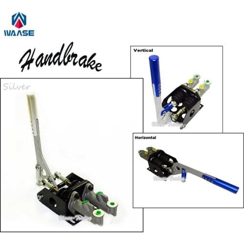 Twin Dual Master Cylinder Hydraulic Handbrake Drift E-Brake Parking Emergency Brake Lever Vertical / Horizontal Universal Silver