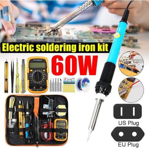 Temperature Electric Soldering Iron Kit 110V 220V 60W Soldering Iron kit Digital Multimeter Desoldering Pump Welding Tool Tester