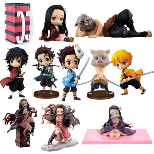 Anime Figurine Model Demon Slayer Kimetsu No Yaiba Q Posket Kamado Tanjirou Kamado Nezuko Agatsuma Zenitsu Action Figures Toys