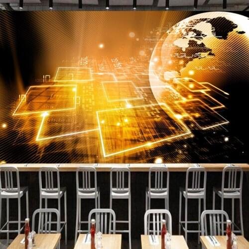 Photo wallpaper 3D Modern Technology Earth Circuit Tooling Background Wallpaper living room custom mural