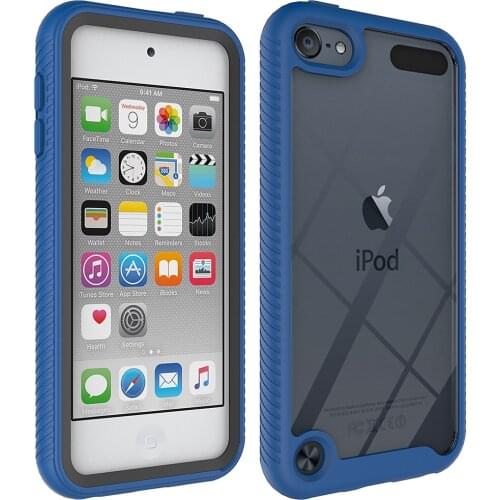 2 in 1 Hybrid Rugged Armor Shockproof Case For Apple iPod Touch 5 6 7 Soft TPU Bumper Hard PC Transparent Protective Back Cover