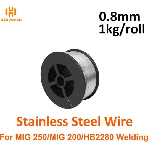 HZXVOGEN Mig Gas Wires Stainless Steel Wire 0.8mm 1kg Roll Mig Welding Accessories For MIG 250 MIG 200 HB2280