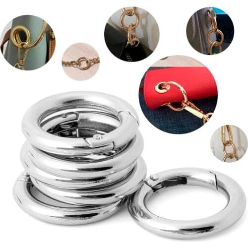 6pcs Circle Round Carabiner Camp Spring Snap Clip Outdoor Bags Hooking Keychain Climbing Water Cup Linked Tool