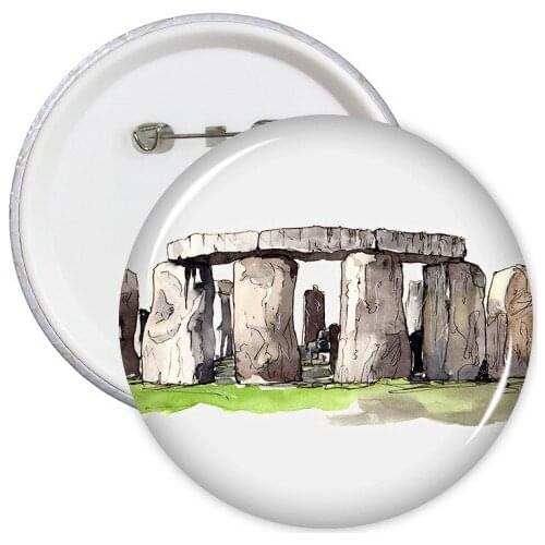 Stonehenge in Wiltshire England Round Pins Badge Button Clothing Decoration Gift 5pcs