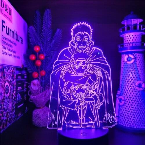Naruto Uzumaki Shippuden 3D Night Lights Visual Table Lamp for Children Colorful Lighting Christmas Gift Lampara Itachi Illusion