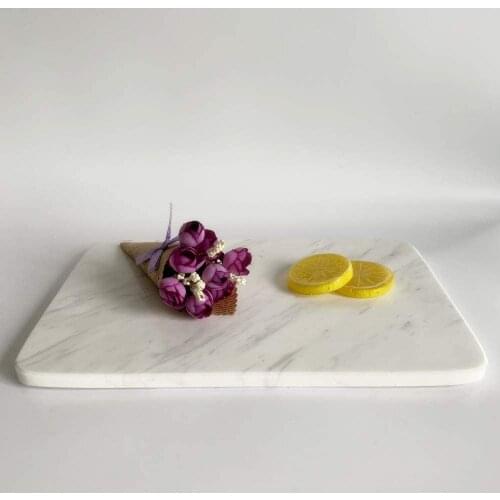 Natural Marble Tray, Pastry Cheese Tray, Dessert Coffee Plate, Marble Slab for Countertops, 30x20cm