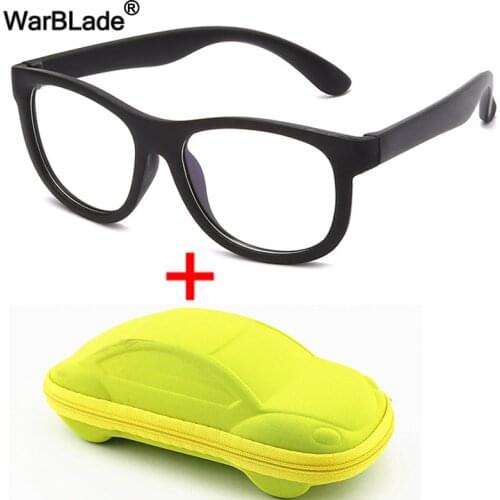 WarBlade Anti blue Light Kids Glasses Silicone Flexible Children Optical Frame Eyewear Boy Girls Computer Transparent Eyeglasses