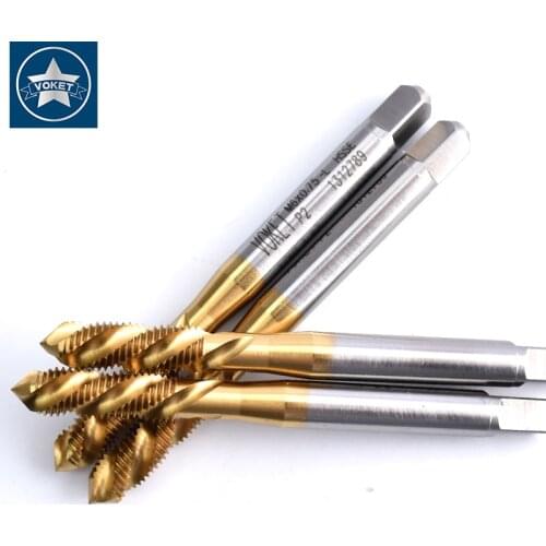 HSSE Left Hand Fine Thread With TIN Spiral Fluted tap M3 M4 M5 M6 M7 M8 M9 M10 M12 X0.35L X0.75L X1.25L X1.5L Machine Taps