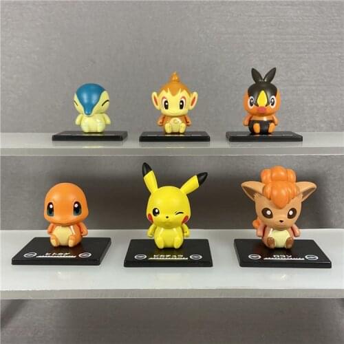 Bandai Genuine Gacha Toys Pokemon Pikachu Charmander Vulpix Chimchar Slowpoke Piplup Oshawott Turtwig Cute Action Figure Toys