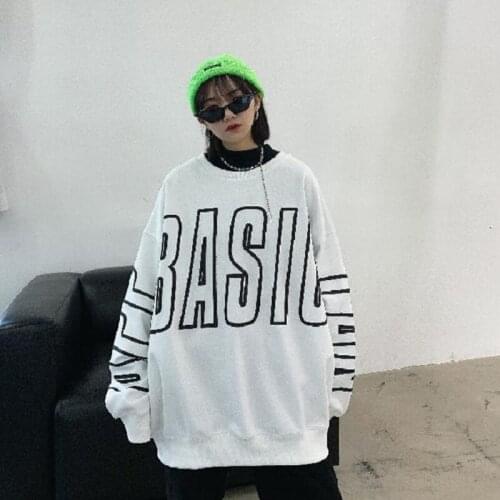 2021 Autumn Street Loose Long Sleeve Womens Sweatshirt Y2K Letter Printed Oversize Female Pullovers Plus Size Hoodies Clothing